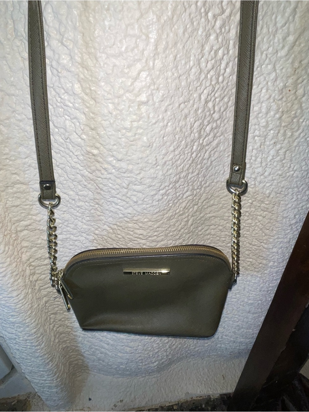 Steve Madden Olive Green Crossbody with Gold Chain Strap